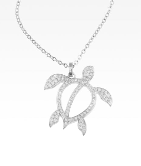 Pavé Honu Sea Turtle Necklace
