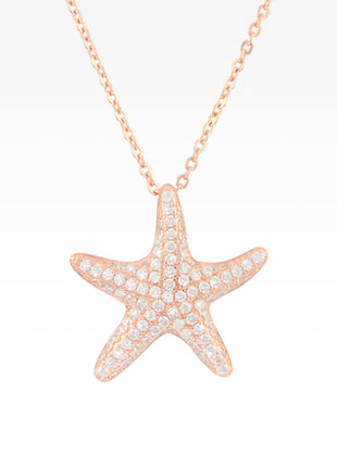 Pavé Rose Gold Starfish Pendant