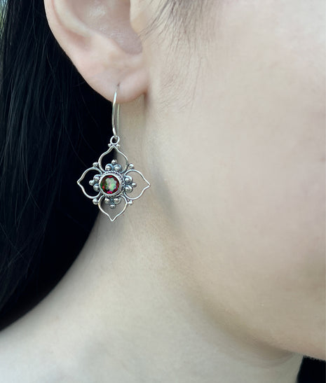 Mystic Topaz Flower Earrings Lrg