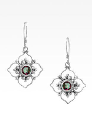 Mystic Topaz Flower Earrings Lrg