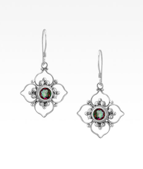 Mystic Topaz Flower Earrings Lrg