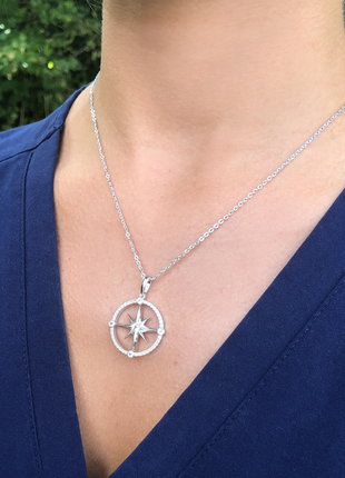 Pavé Compass Rose Pendant