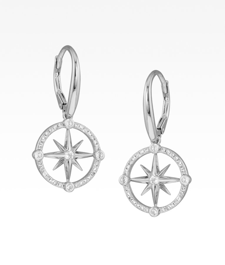 Pavé Compass Rose Earrings