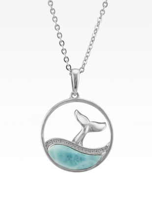 Whale Tail with Larimar Pendant