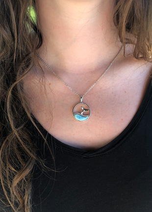 Whale Tail with Larimar Pendant