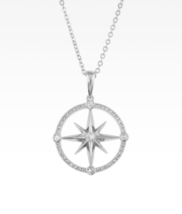 Pavé Compass Rose Necklace