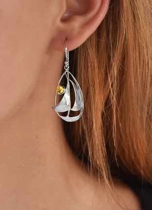 Citrine Sailboat Earrings