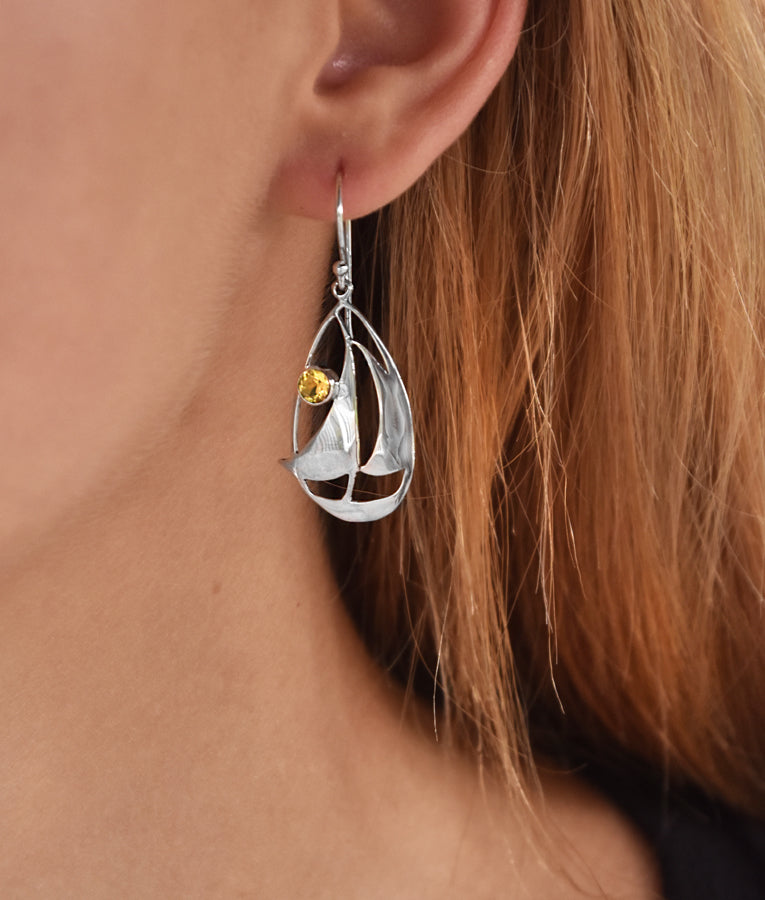 Citrine Sailboat Earrings