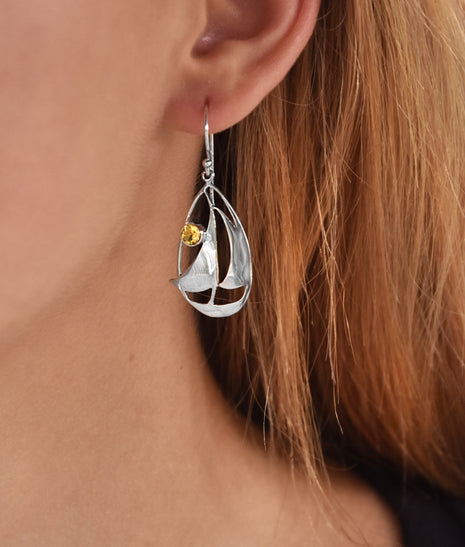 Citrine Sailboat Earrings