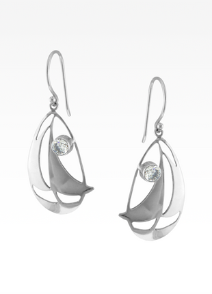 Cubic Zirconia Sailboat Earrings