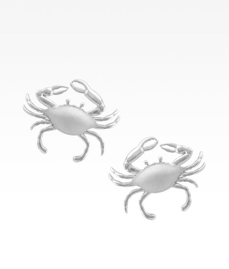 Satin Shell Crab Post Earrings