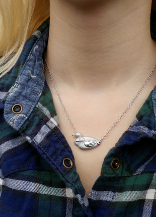 Mallard Couple Satin Necklace