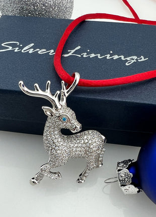 Pavé Alert Deer Pendant