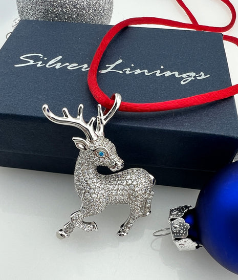 Pavé Alert Deer Pendant