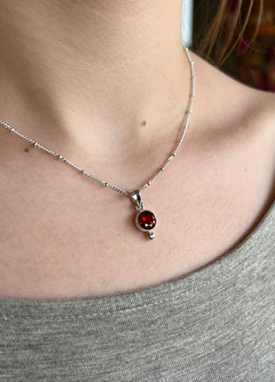 Garnet Dot Necklace