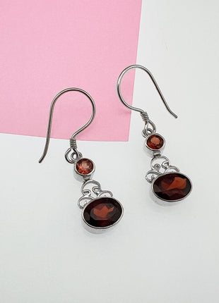 Garnet Filigree Earrings