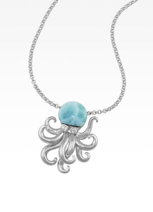 Larimar Octopus Necklace