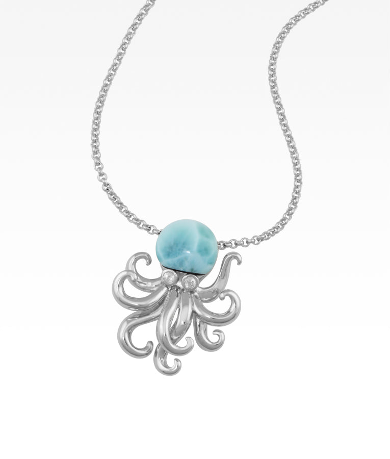 Larimar Octopus Necklace