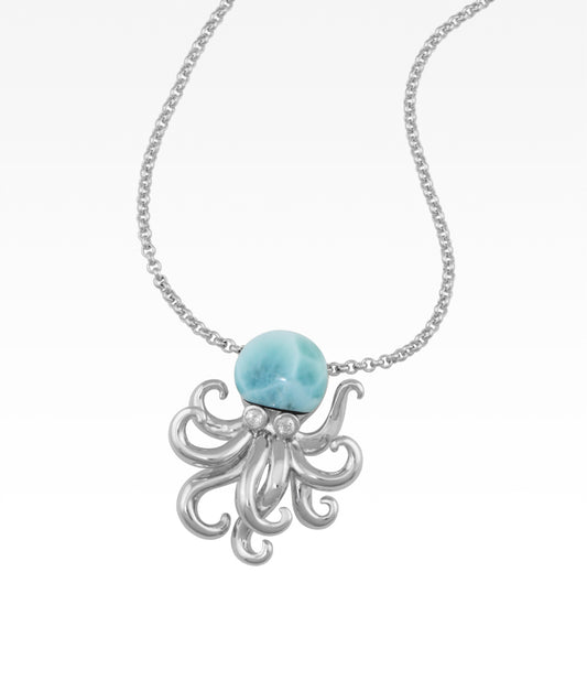 Larimar Octopus Necklace