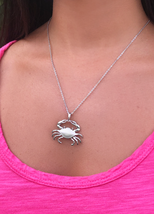 Satin Shell Maryland Crab Pendant
