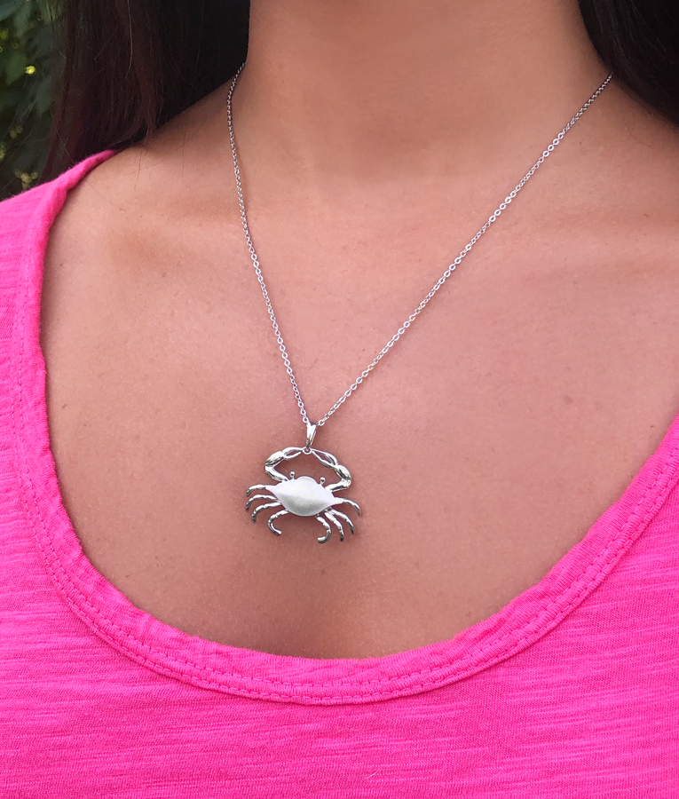 Satin Shell Maryland Crab Necklace