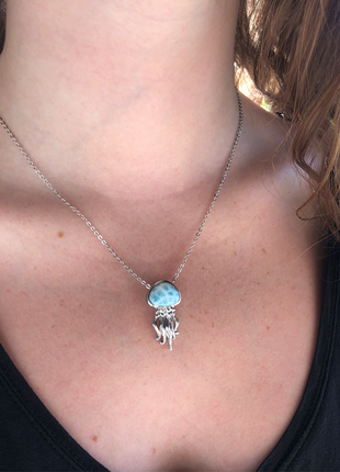 Larimar Baby Jellyfish Pendant