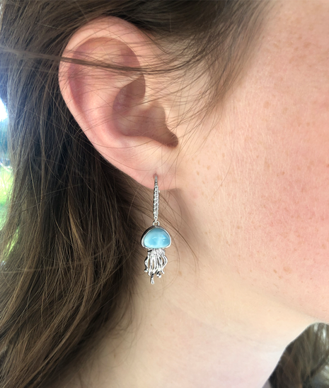 Larimar Baby Jellyfish Earrings