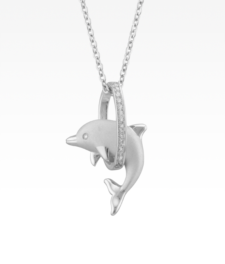 Dolphin in Hoop Necklace