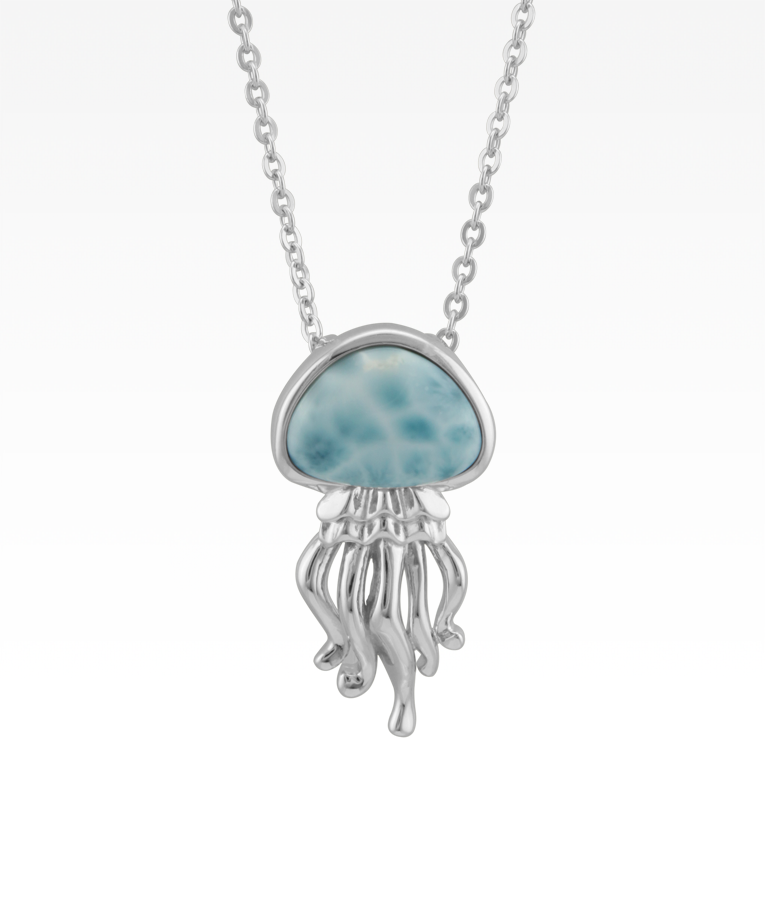 Larimar Baby Jellyfish Necklace
