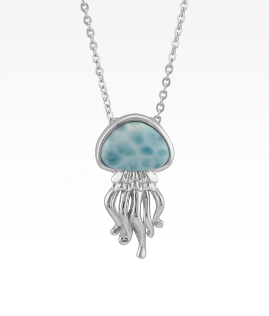 Larimar Baby Jellyfish Necklace