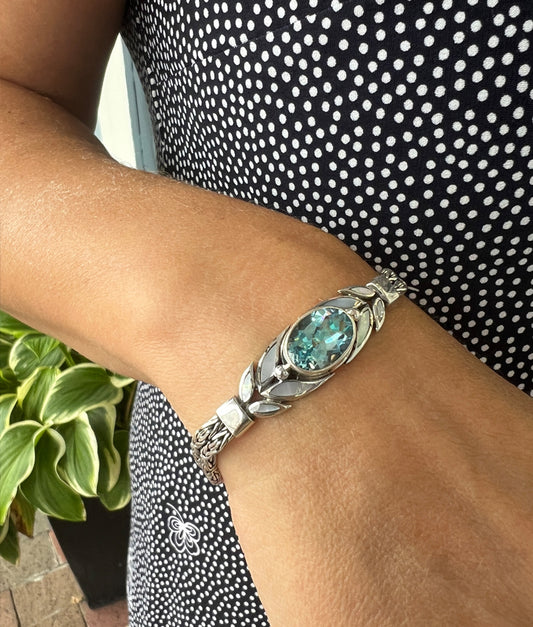 Blue Topaz Leaves Bracelet