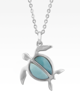 Larimar Honu Sea Turtle Necklace