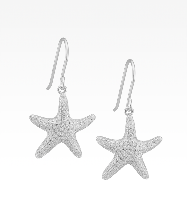 Pavé Starfish Earrings