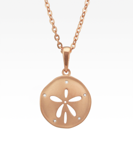Satin Rose Gold Sand Dollar Pendant
