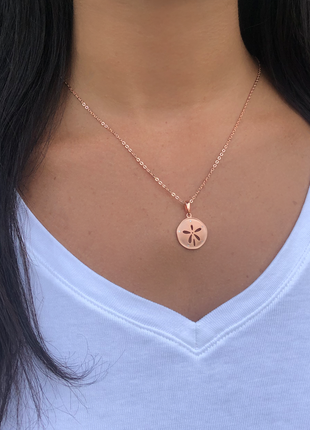 Satin Rose Gold Sand Dollar Pendant