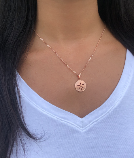 Satin Rose Gold Sand Dollar Pendant