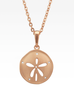 Satin Rose Gold Sand Dollar Necklace