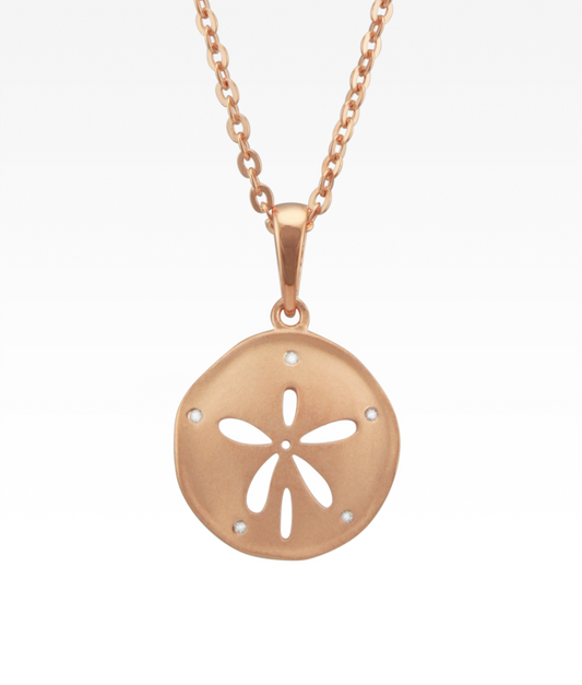 Satin Rose Gold Sand Dollar Necklace