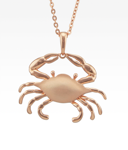 Satin Shell Rose Gold Maryland Crab Necklace