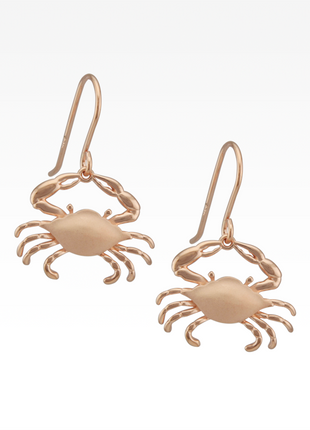 Satin Shell Rose Gold Maryland Crab Earrings