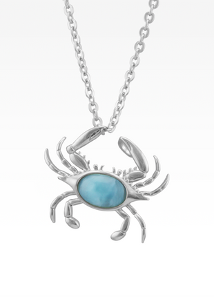 Larimar Maryland Crab Pendant