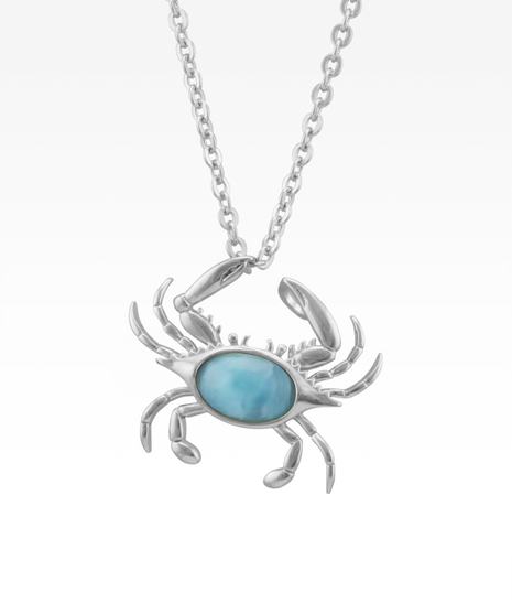 Larimar Maryland Crab Pendant