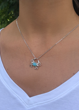 Larimar Maryland Crab Pendant