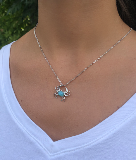 Larimar Maryland Crab Pendant