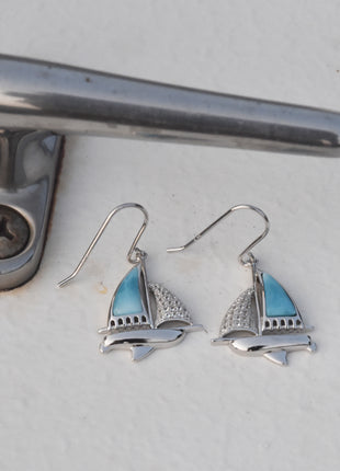 Larimar Sailboat Earrings