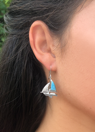 Larimar Sailboat Earrings