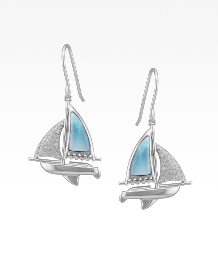 Larimar Sailboat Earrings