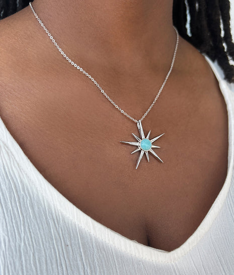 Larimar North Star Pendant