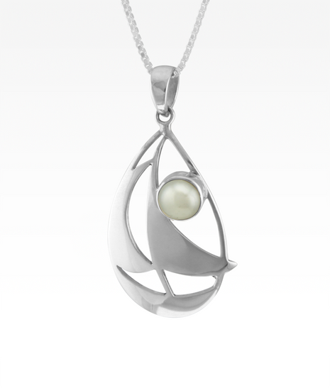 Pearl Sailboat Pendant
