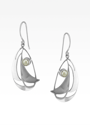 Pearl Sailboat Earrings